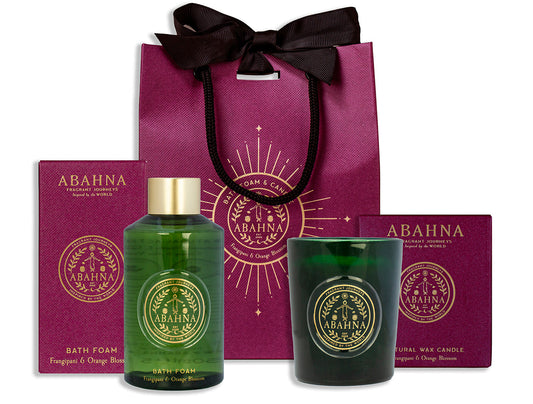 Abahna Frangipani & Orange Blossom Bathe By Candlelight - Mini Foam & Candle