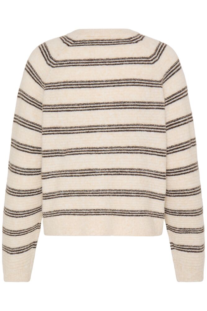 Fransa Kendra Cardigan in Oatmeal Stripe