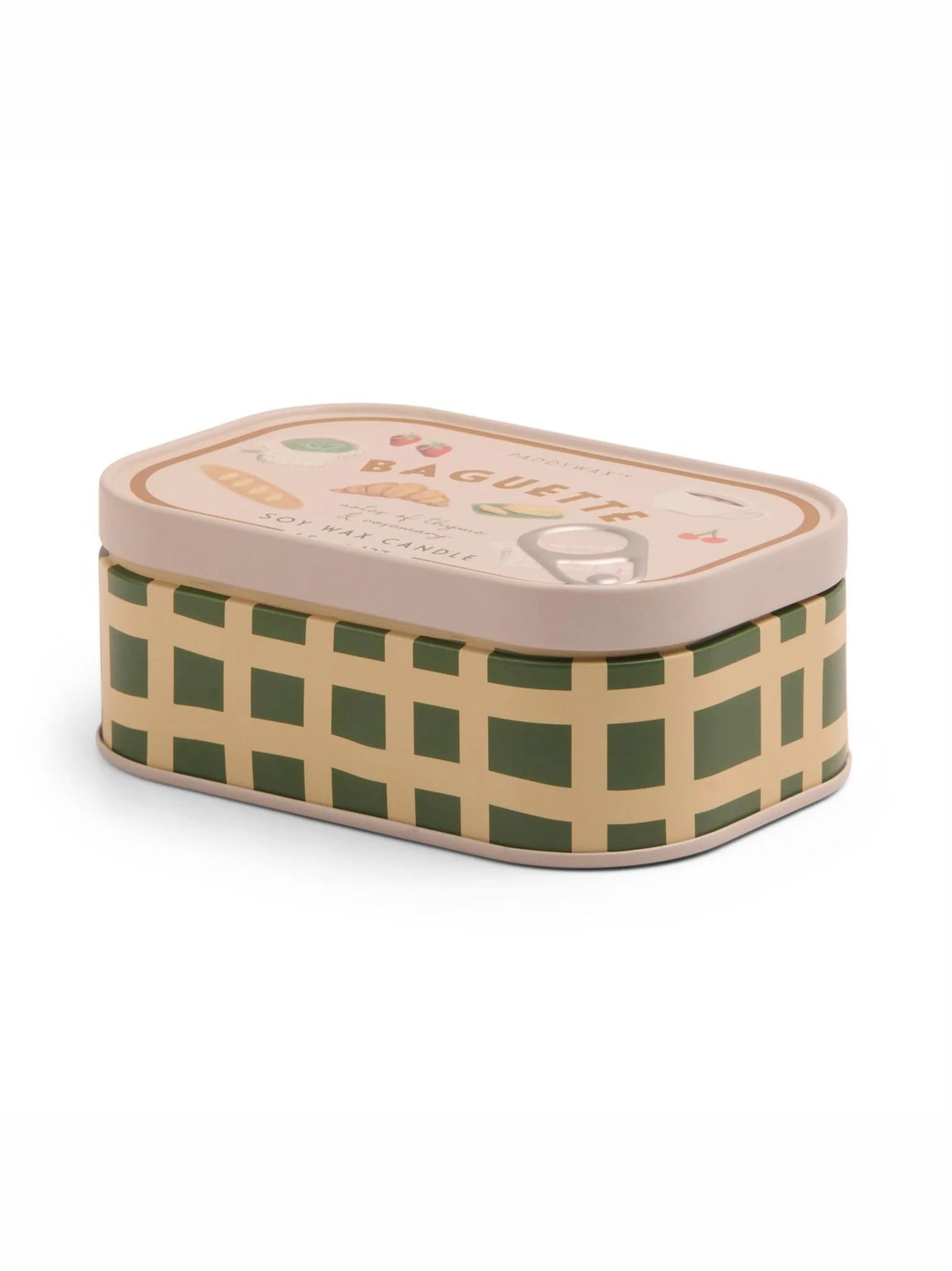 Bistro 4.5oz/27g French Baguette Printed Tin Candle - Rosemary Thyme