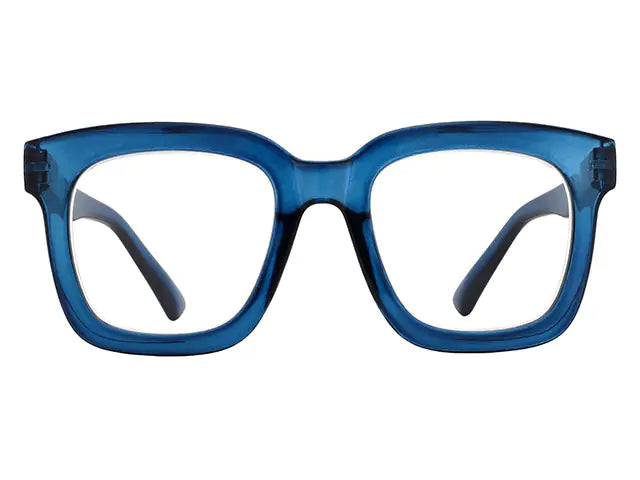 Goodlookers Reading Glasses 'Jamie' Transparent Blue