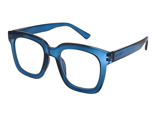 Goodlookers Reading Glasses 'Jamie' Transparent Blue