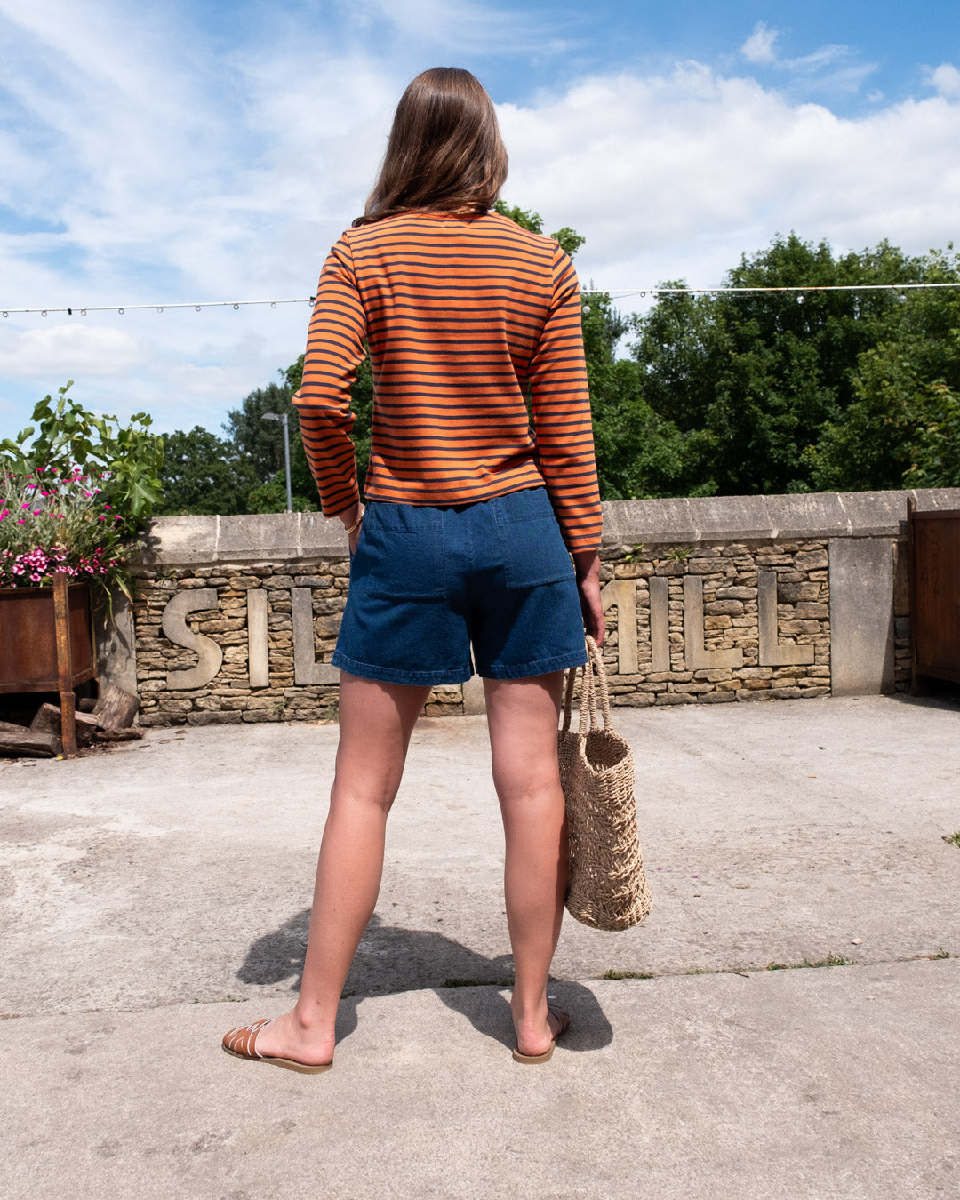Bibico Petra Shorts in Blue Denim Cotton