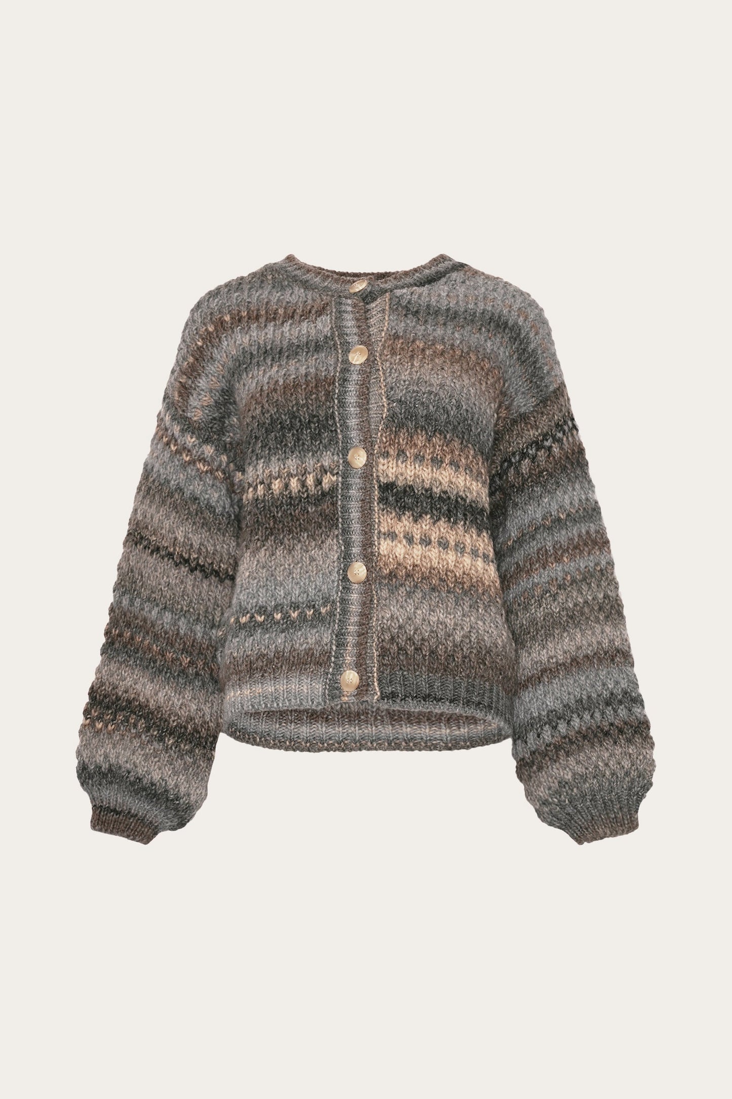 Noella Kae Knit Cardigan in Light Grey Mix