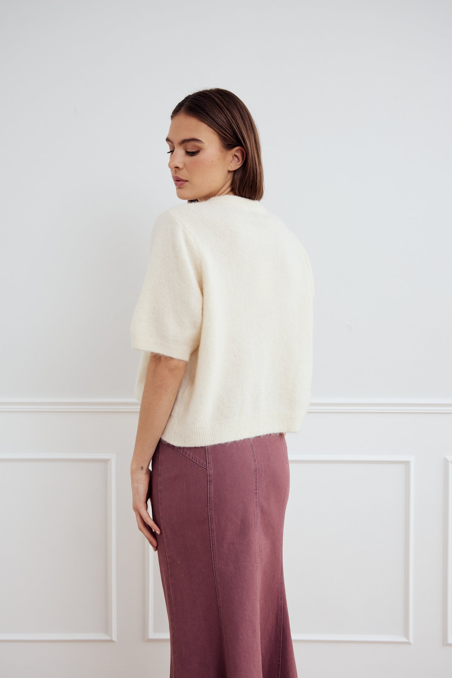 Noella Kae SS Knit Cardigan in Oyster