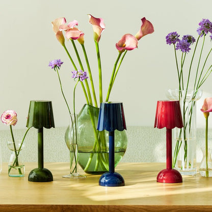 Addison Ross Khaki Scalloped LED Lamp