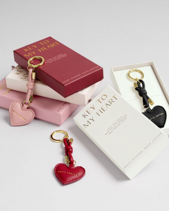 Katie Loxton Key To My Heart Boxed Keyring in Black