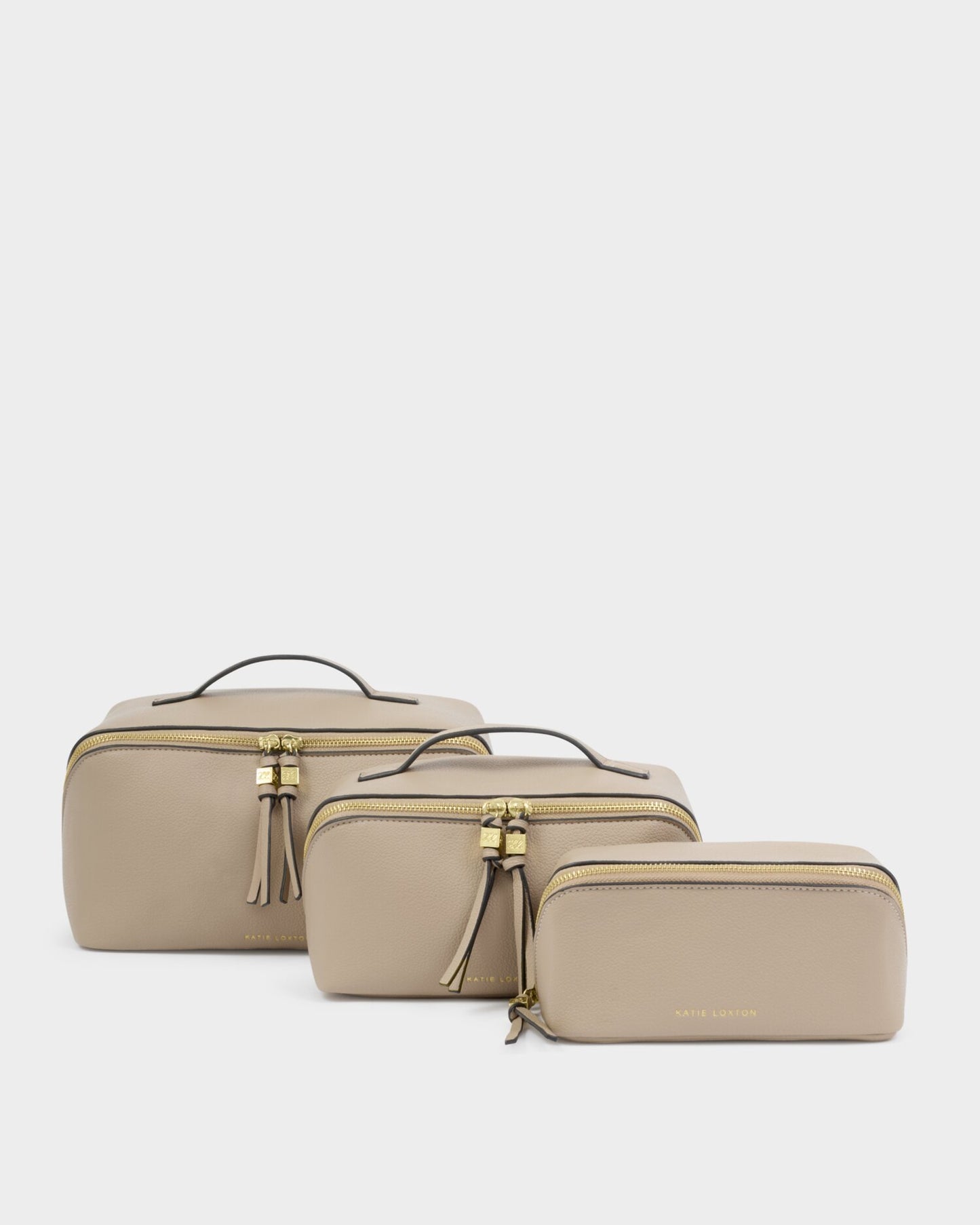 Katie Loxton Soho Medium Make Up/ Wash Bag in Light Taupe