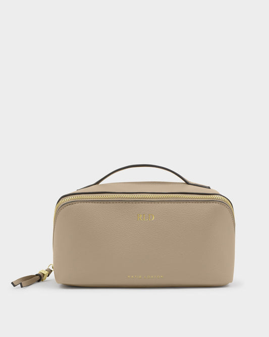 Katie Loxton Soho Medium Make Up/ Wash Bag in Light Taupe