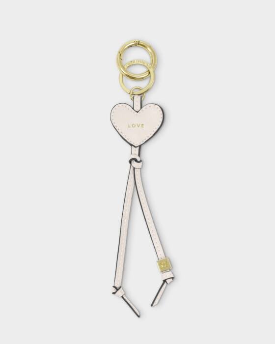 Katie Loxton Heart Bag Charm Keyring - Love - Off White