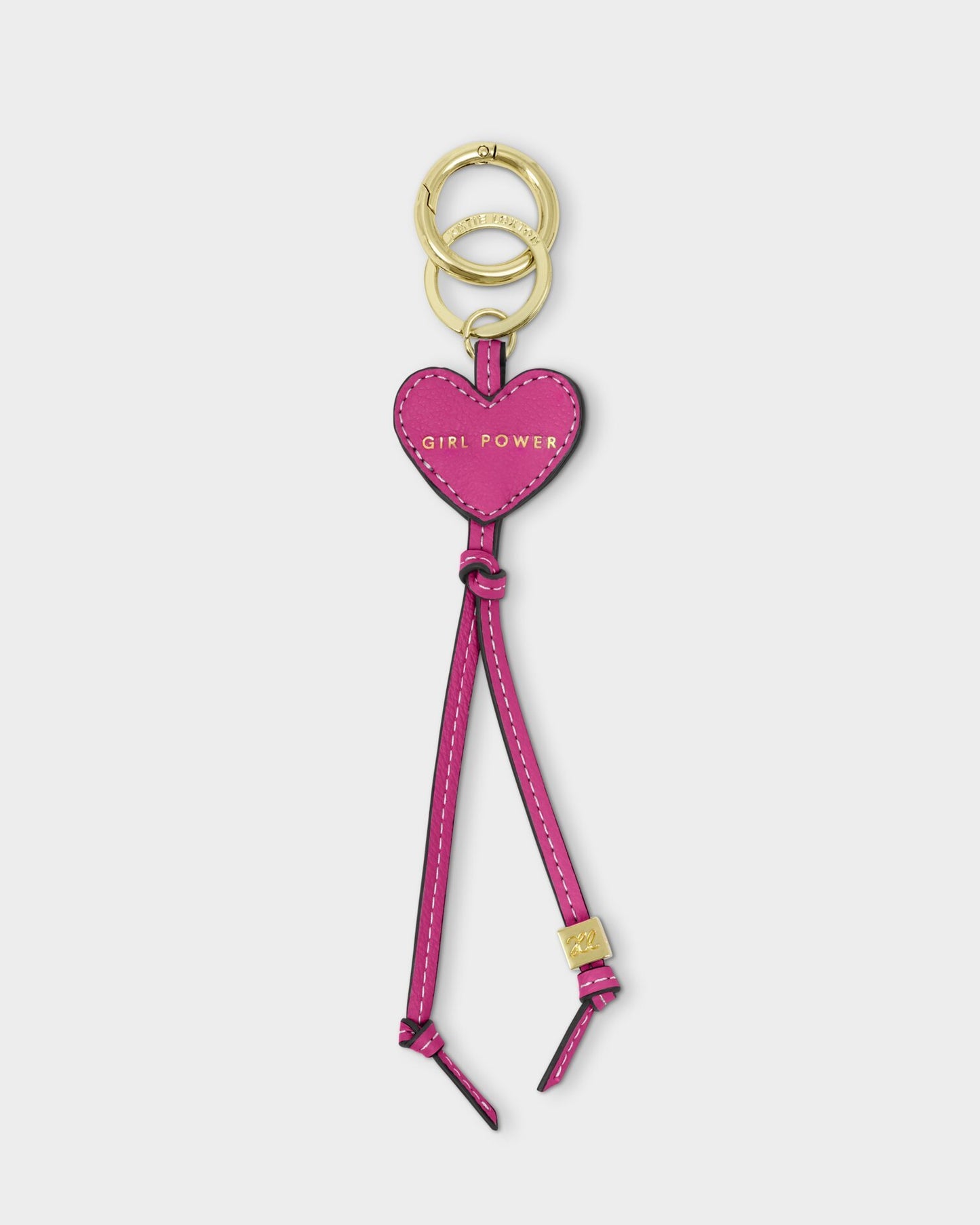 Katie Loxton Heart Bag Charm Keyring - Girl Power - Fuschia
