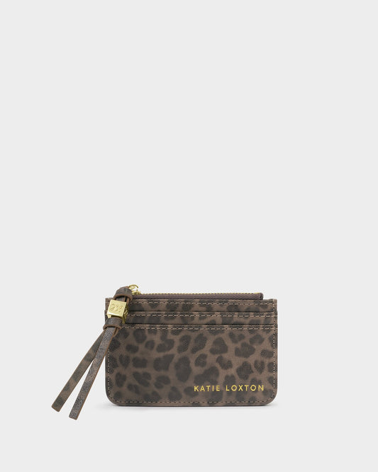 Katie Loxton Gift Boxed Coin & Card Holder in Leopard 'With Love'