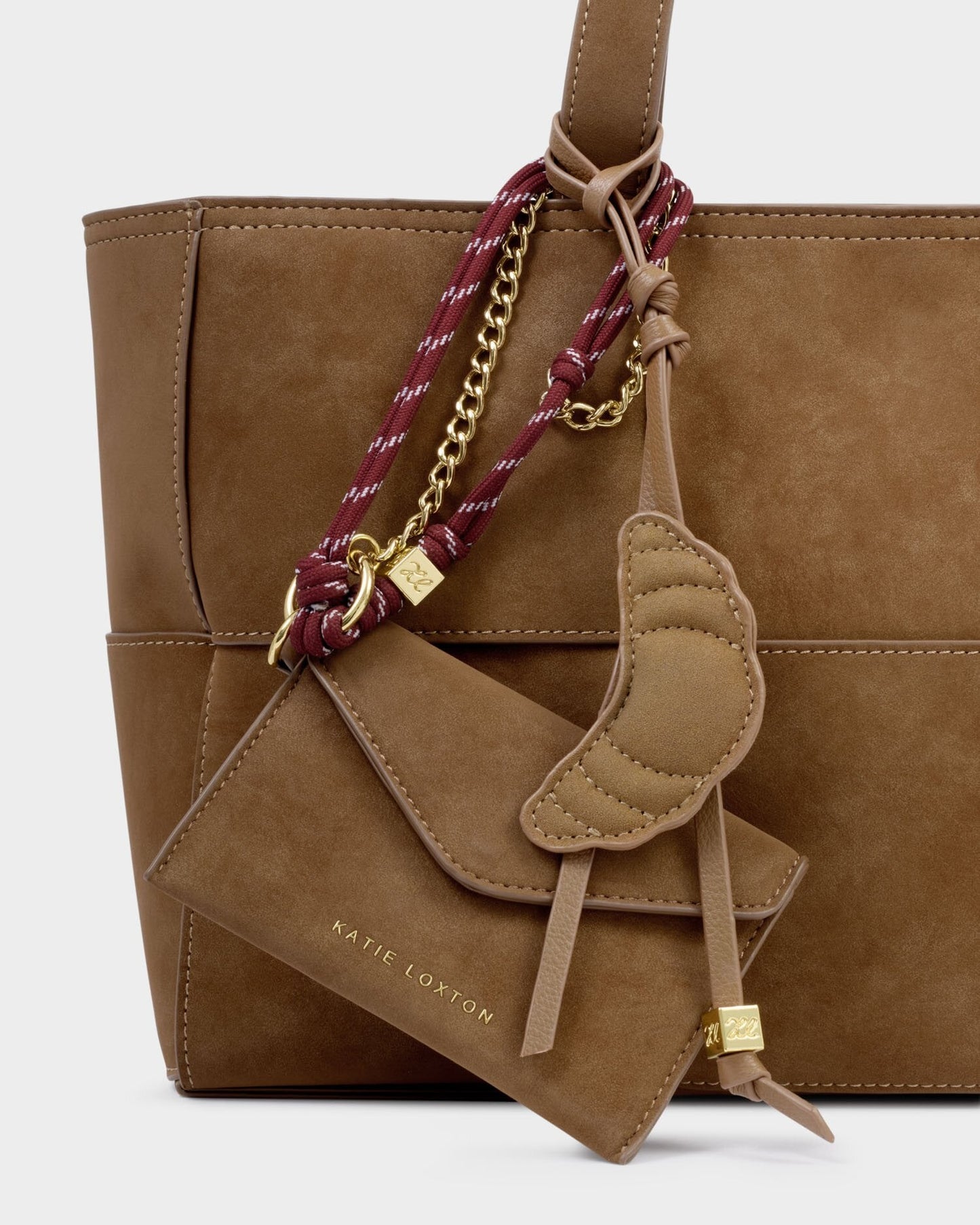 Katie Loxton Taya Hand Woven in Caramel Suedette Tote Bag