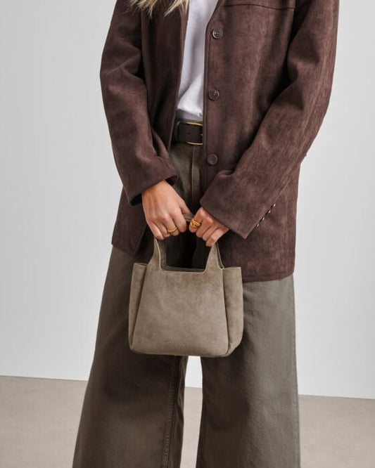 Katie Loxton Raya Suedette Top Handle Bag in Mink Suedette
