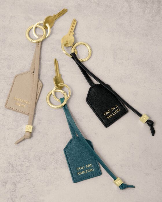 Katie Loxton Sentiment Tag Keyring - One in a Million - in Black