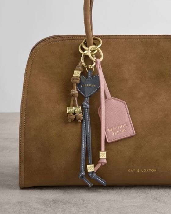 Katie Loxton Sentiment Tag Keyring - Beautiful Friend - in Pink Heather