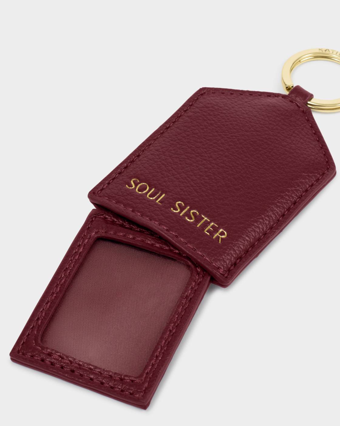 Katie Loxton Boxed 'Soul Sister' Photo Keyring in Cherry