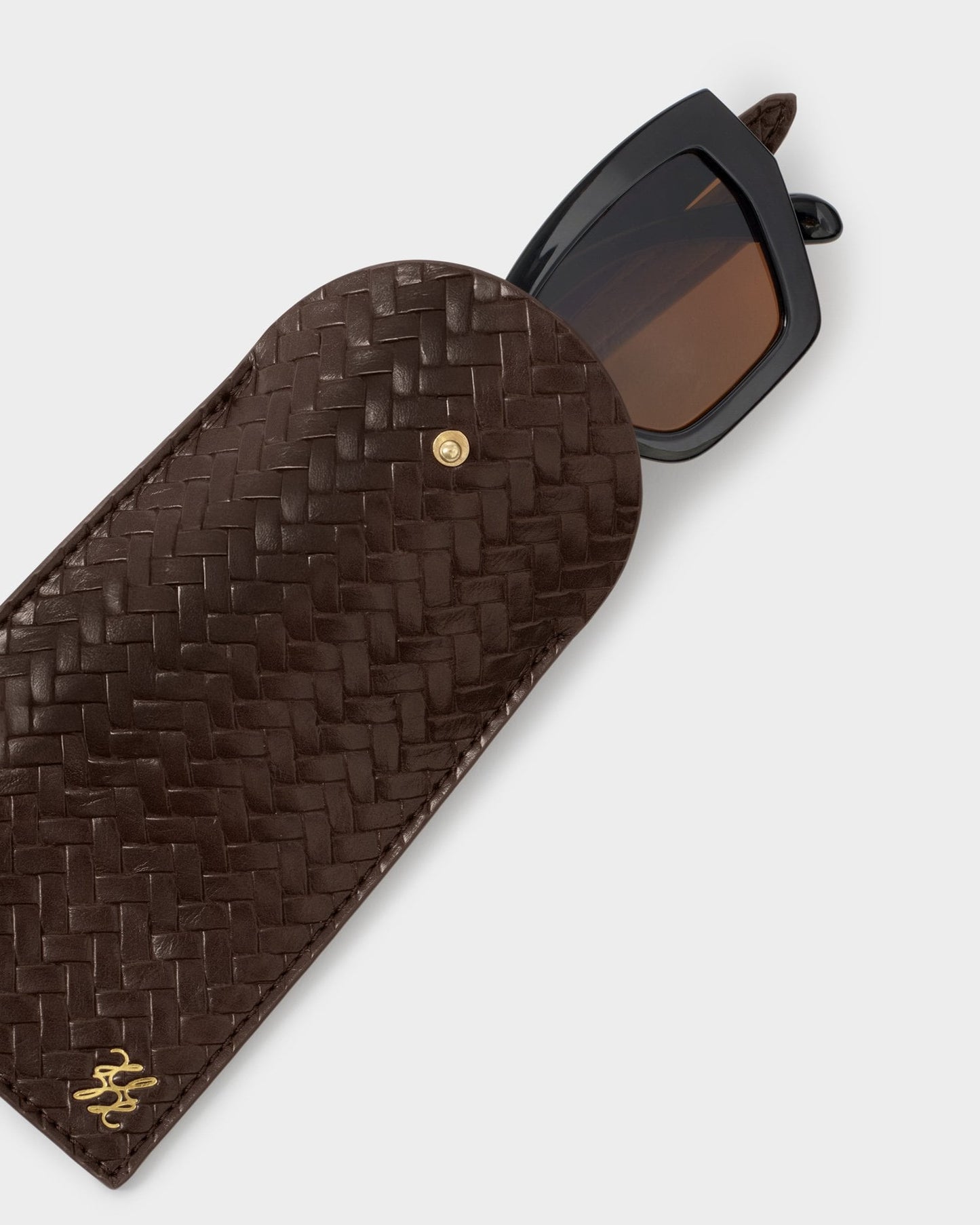 Katie Loxton Glasses Sleeve in Woven Chocolate