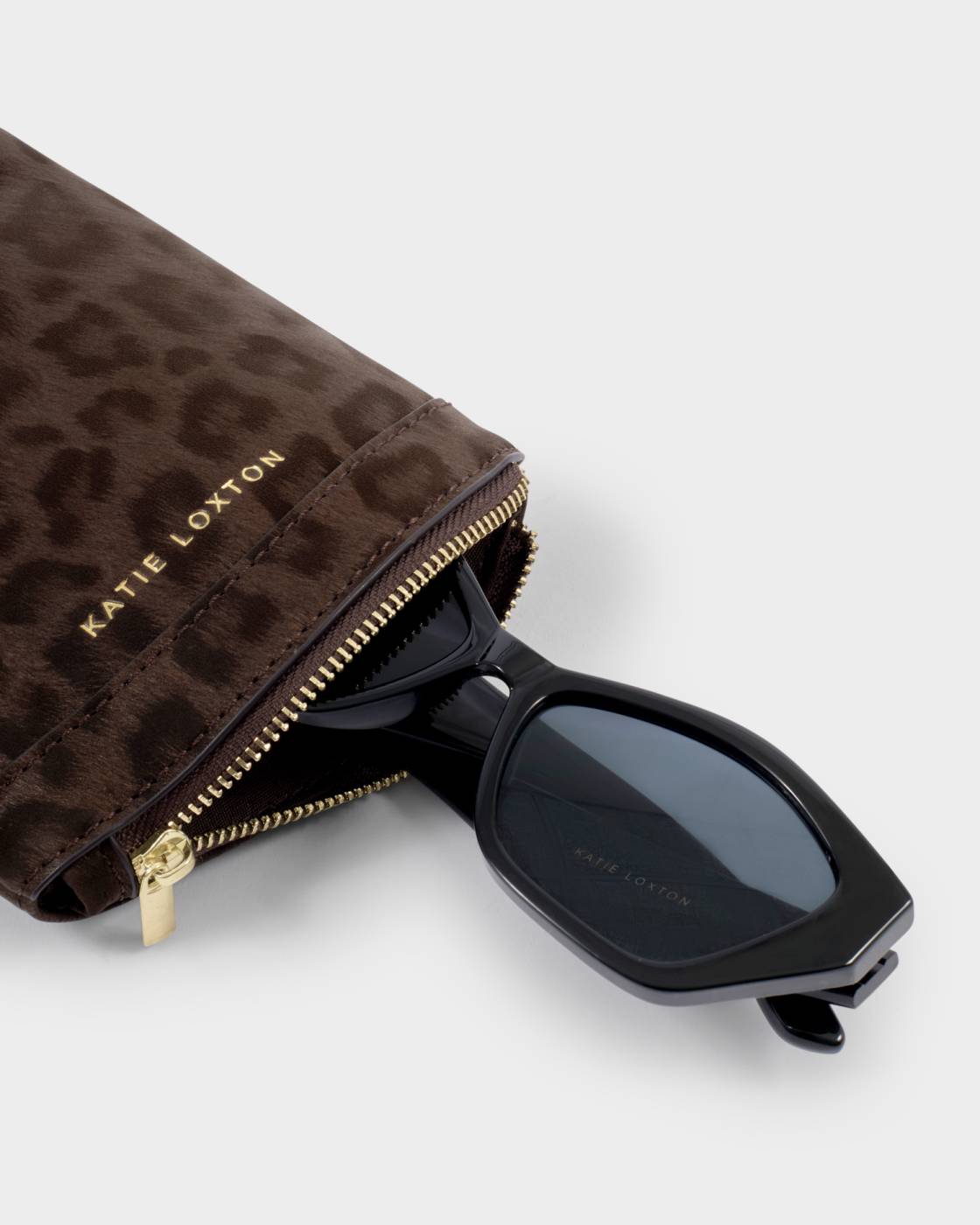 Katie Loxton Duo Sunglasses Case in Chocolate Leopard