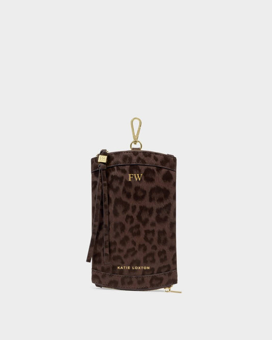 Katie Loxton Duo Sunglasses Case in Chocolate Leopard