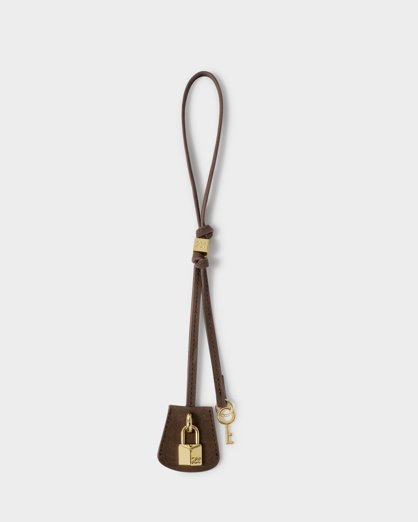 Katie Loxton Heritage Suedette Bag Charm in Chocolate Suedette