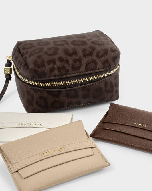 Katie Loxton Accessories Organiser in Chocolate Leopard