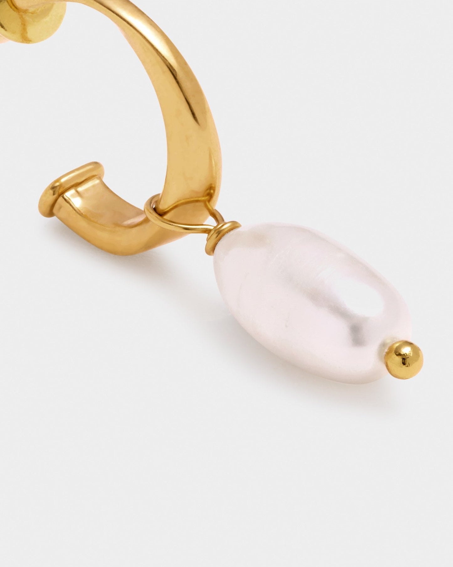 Katie Loxton Pearl Lustre Waterproof Gold Hoop Earrings