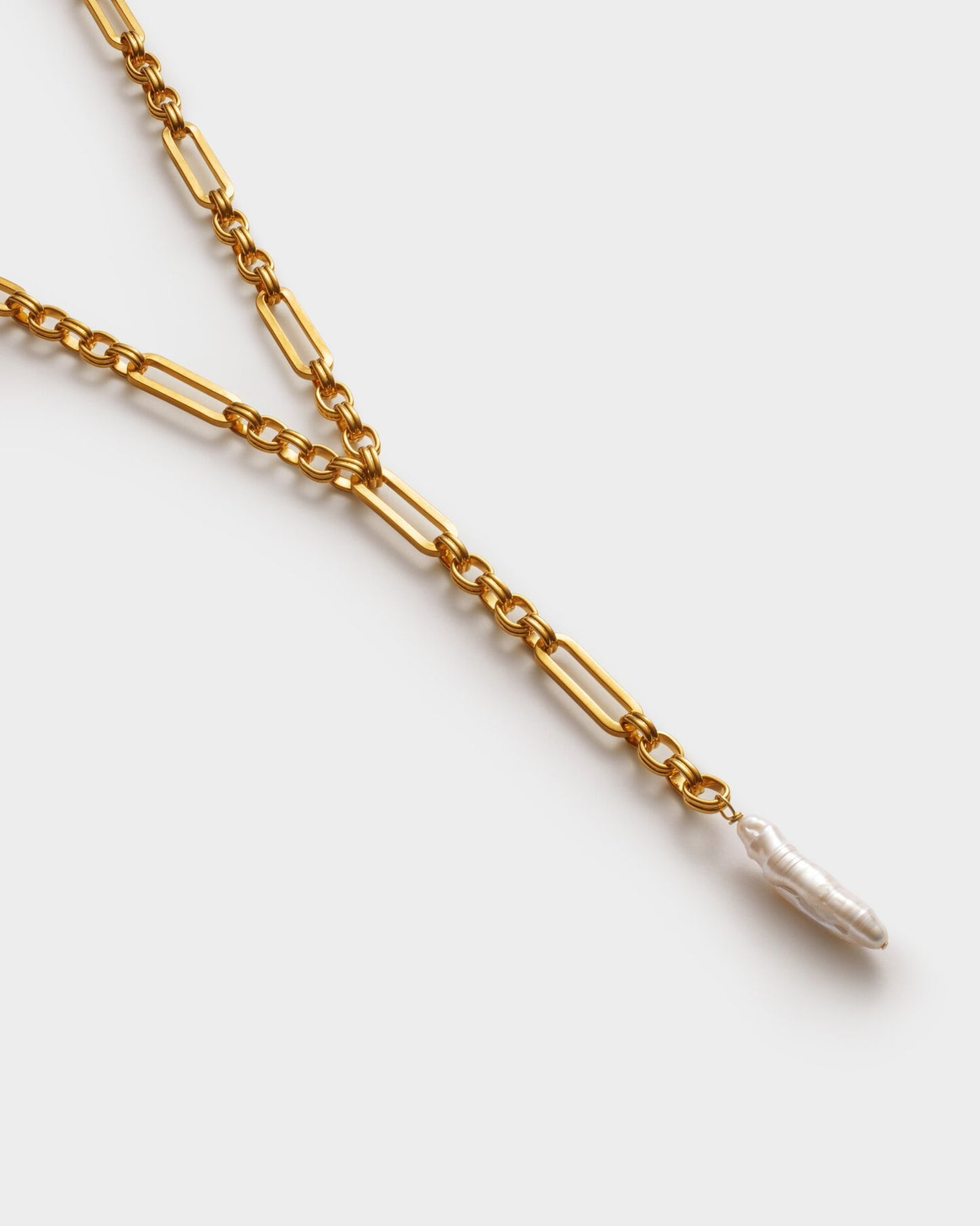 Katie Loxton Allure Pearl Lariat Necklace - Gold Coated