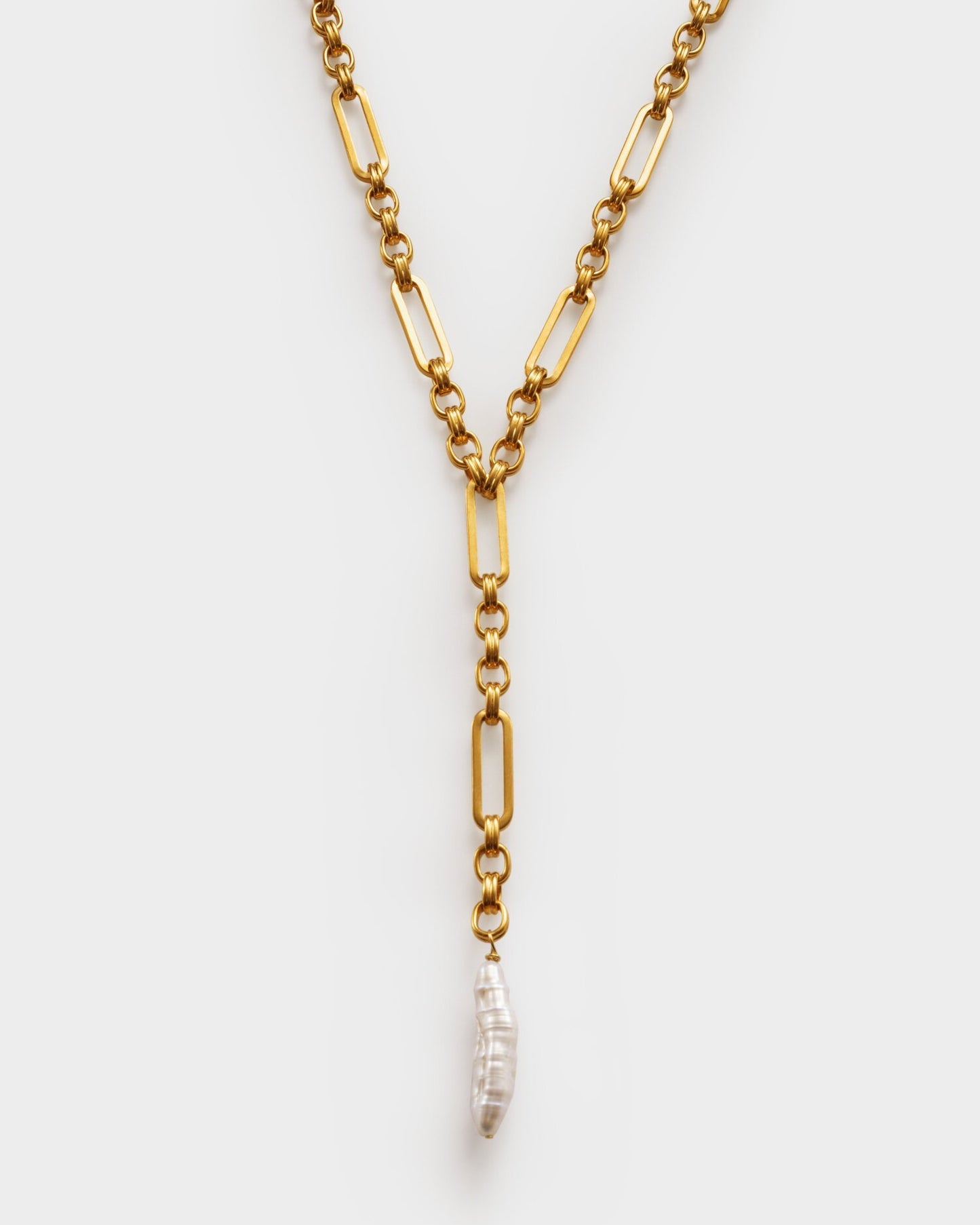 Katie Loxton Allure Pearl Lariat Necklace - Gold Coated