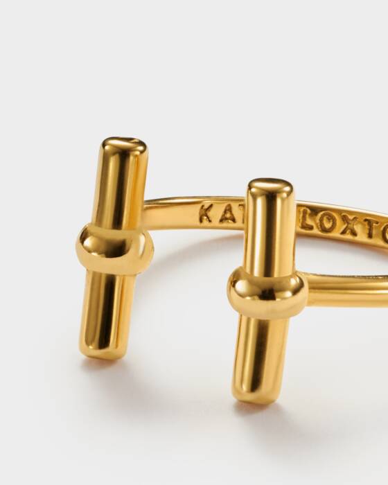 Katie Loxton Themis T-Bar Ring - Gold Coated - Adjustable