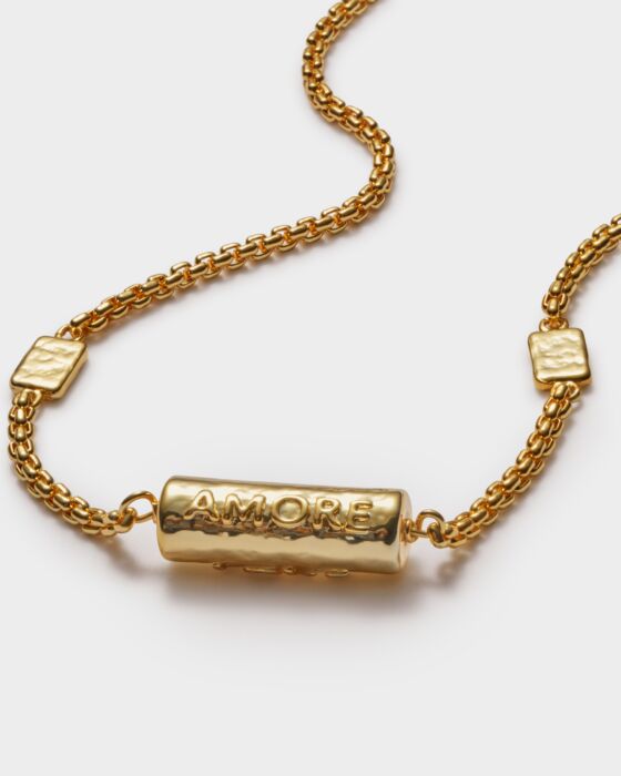 Katie Loxton Love Language Waterproof Gold Bracelet 18cm