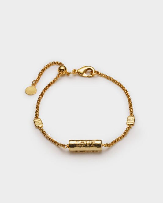 Katie Loxton Love Language Waterproof Gold Bracelet 18cm