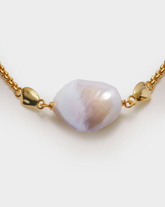 Katie Loxton Sol Pearl Bar Waterproof Gold Bracelet 18cm