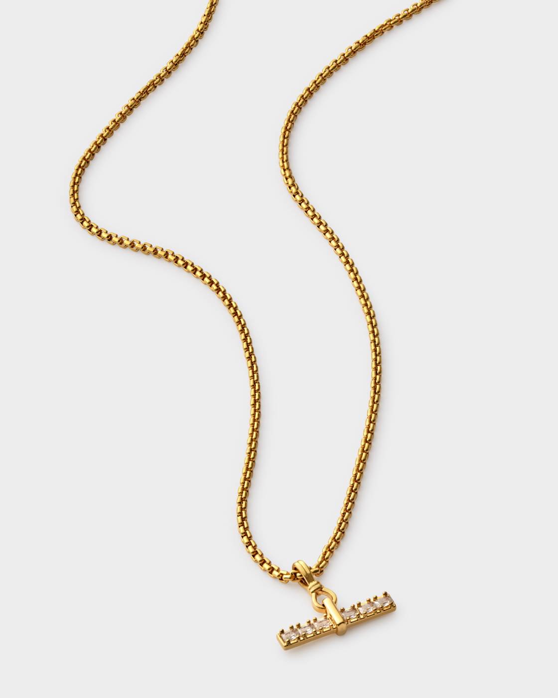 Katie Loxton Lustre Waterproof Gold T-Bar Necklace