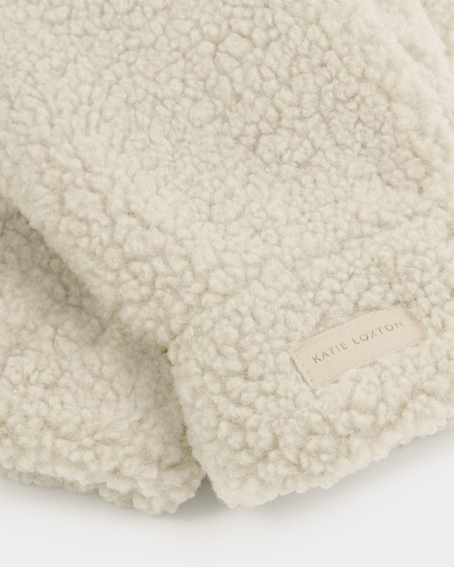 Katie Loxton Teddy Mittens with Cord - Cream