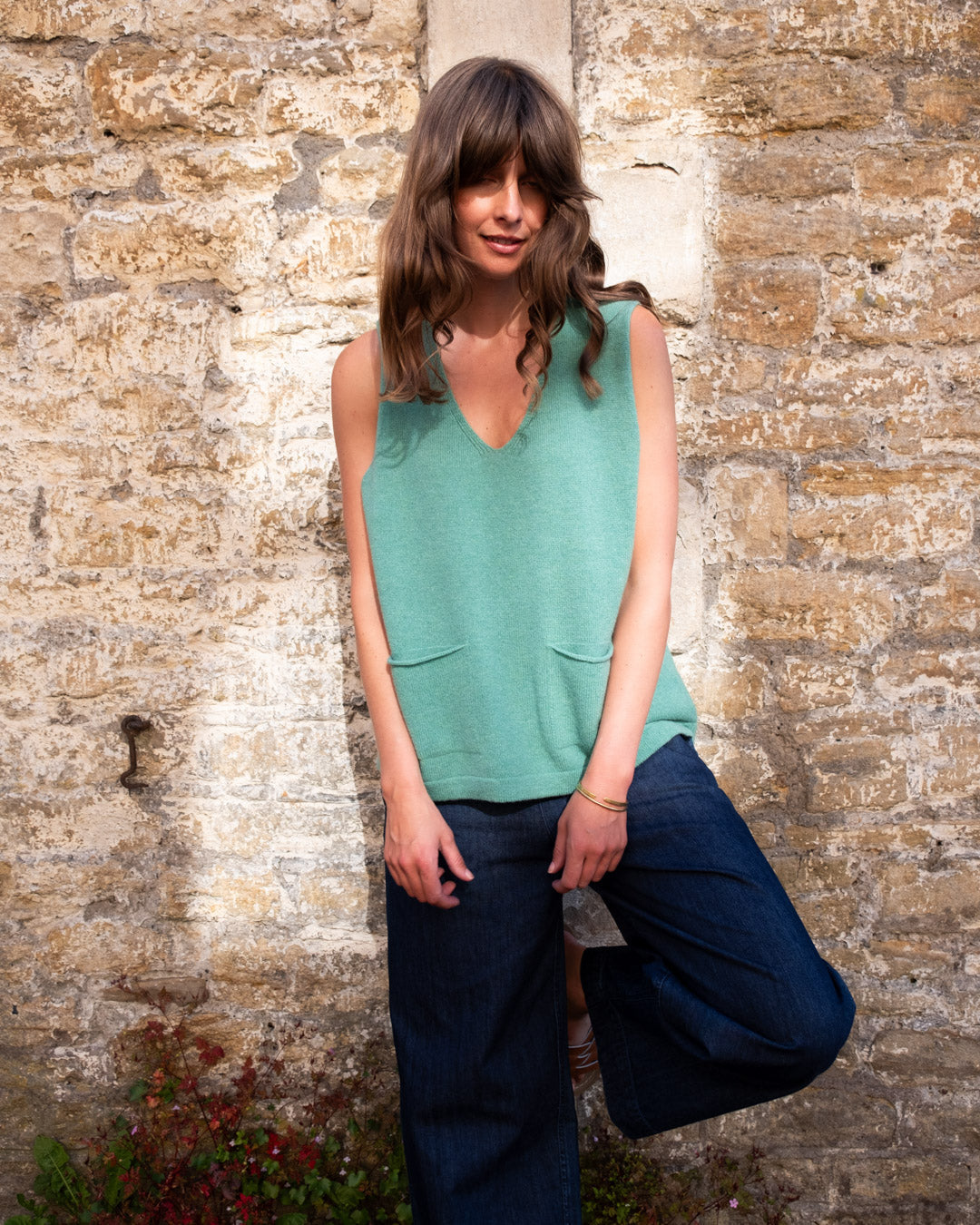 Bibico Aria Wool Tank Top in Mint
