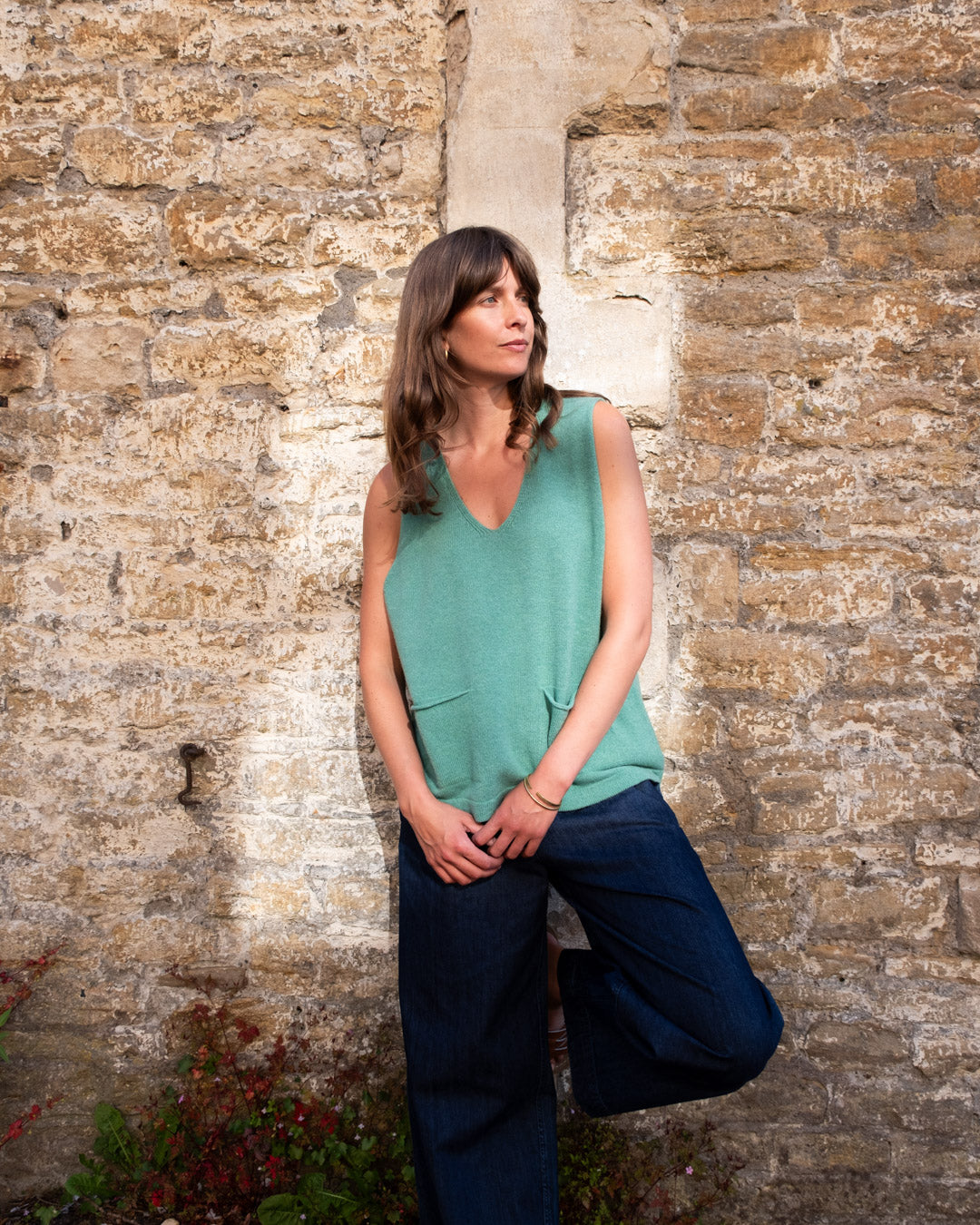Bibico Aria Wool Tank Top in Mint