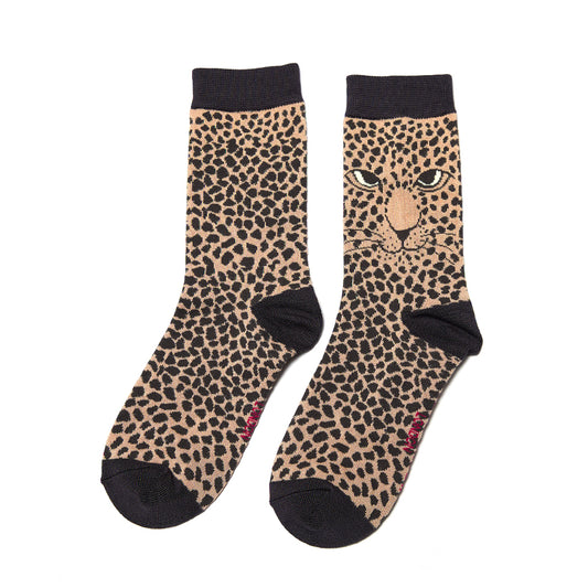 Miss Sparrow Leopards Socks Dusky Pink