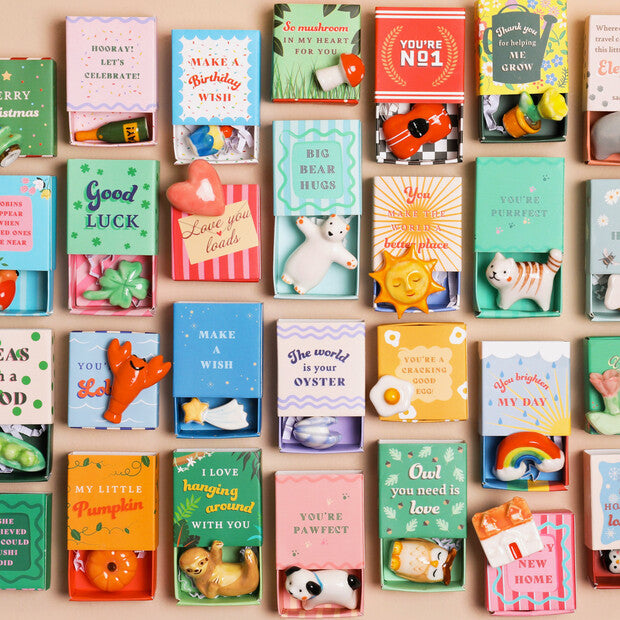 Tiny Matchbox Ceramic Sausage Dog Token