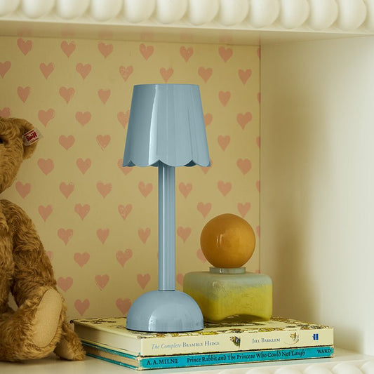 Addison Ross Periwinkle Blue Scalloped LED Lamp