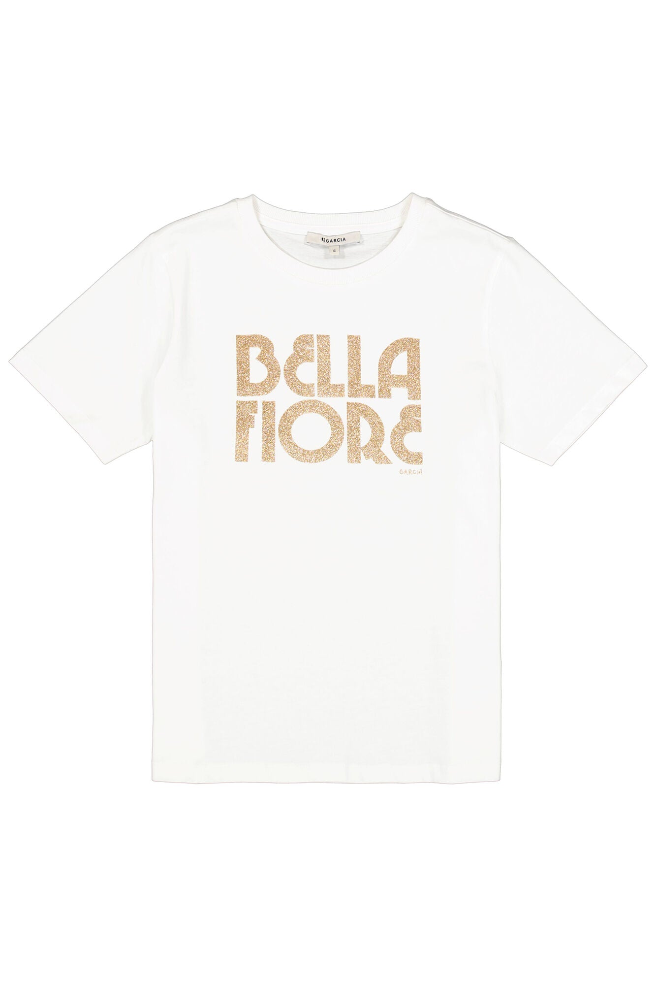 Garcia Bella Flore Slogan T-shirt in Off White