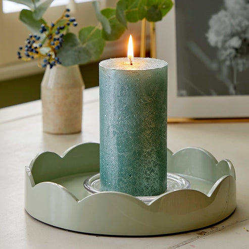 Addison Ross Sage Green Small Round Scallop Tray