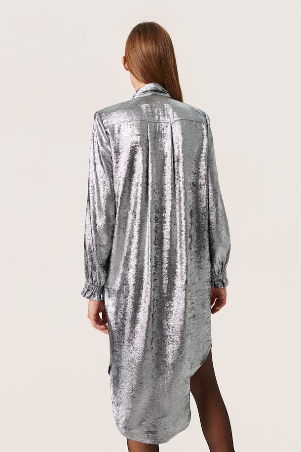 Soaked in Luxury Ronya Dress in Silver Foil