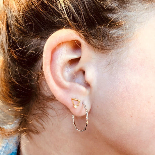 18ct gold plated twisted hoops