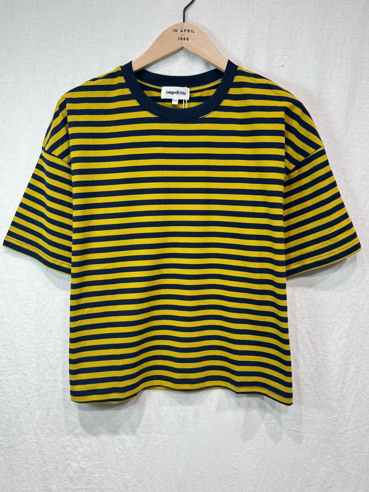 Petra Striped T-Shirt Navy & Mustard