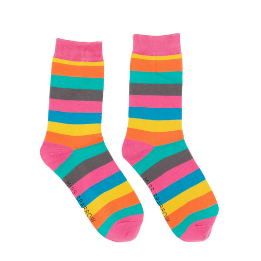 Miss Sparrow Thick Stripes Socks Bright