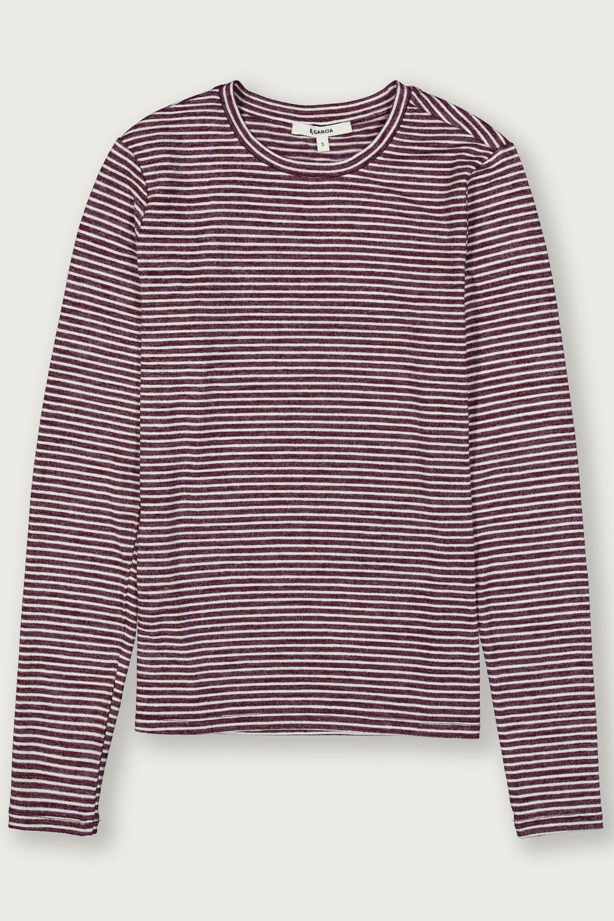 Garcia Long Sleeved Striped Tee in Rosewood