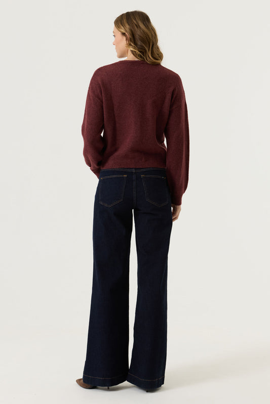 Garcia Bordeaux Red Cardigan