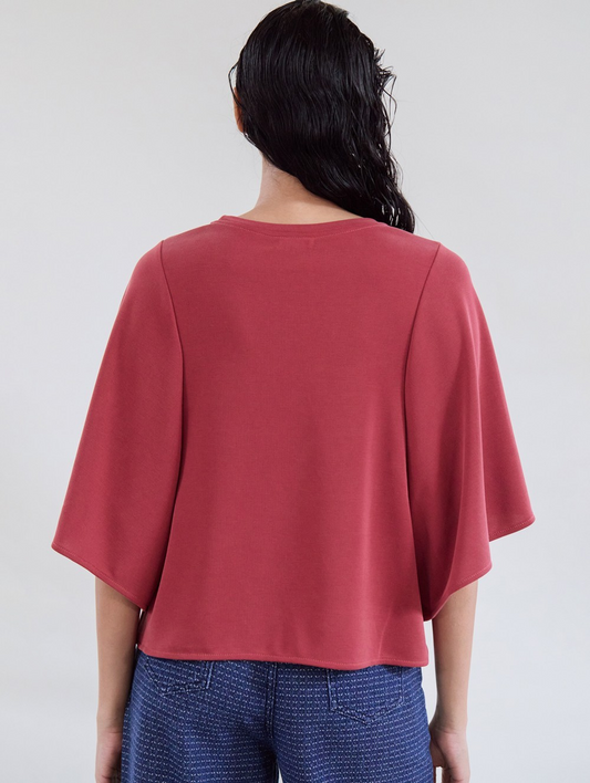 Skatie Bat Sleeve Modal T-shirt in Slate Rose