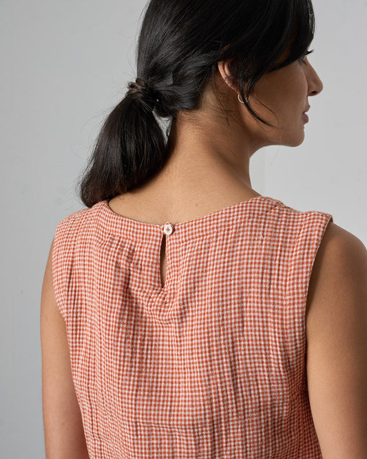 Bibico Pippa Blouse in Rust Check