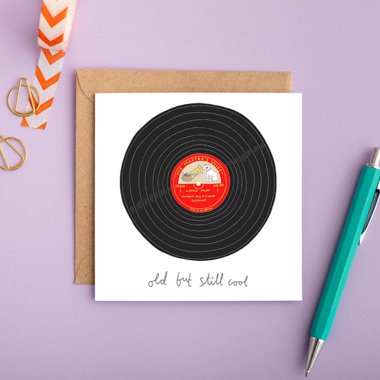 You've Got Pen On Your Face - Retro Record - 'Old but Still Cool' Greeting Card